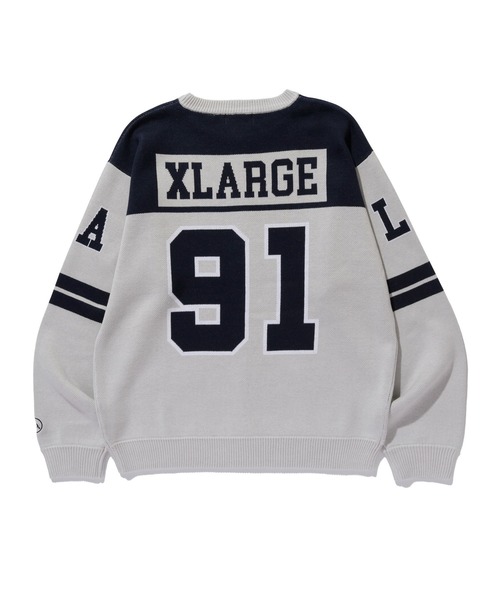 XLARGE（エクストララージ）の「FOOTBALL SWEATER（ニット/セーター・メンズ・ブラック/グレー/オレンジ・S/M/L/XL）」の8枚目の写真