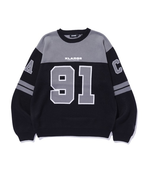 XLARGE（エクストララージ）の「FOOTBALL SWEATER（ニット/セーター・メンズ・ブラック/グレー/オレンジ・S/M/L/XL）」の11枚目の写真