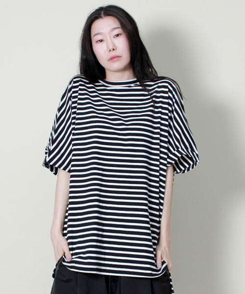 DEMARC(ドゥマーク)の「ルーズフィットフレンチハーフスリーブストライプ(Tシャツ/カットソー・レディース・その他・LARGE/MEDIUM)」の5枚目の写真