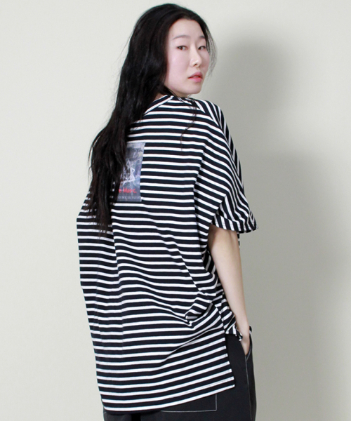 DEMARC(ドゥマーク)の「ルーズフィットフレンチハーフスリーブストライプ(Tシャツ/カットソー・レディース・その他・LARGE/MEDIUM)」の8枚目の写真