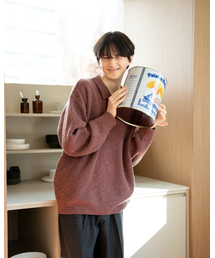ASTLAY（アストレイ）の「HATCHI Rugby Knit (Lt.Wine.Mel)（ニット/セーター）」