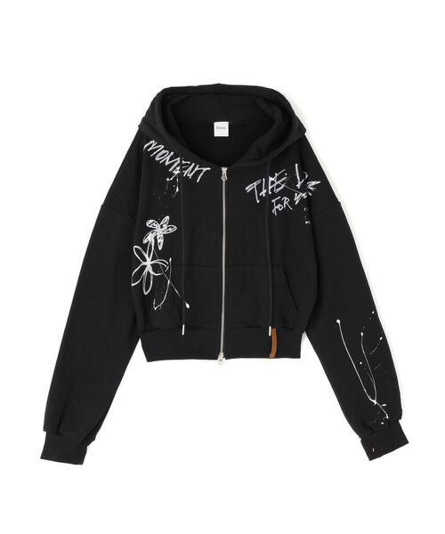 ROYAL FLASH（ロイヤルフラッシュ）の「MITSUKI/ミツキ/ペイントフードジップアップパーカー（パーカー・レディース・ブラック/ホワイト・F）」の20枚目の写真
