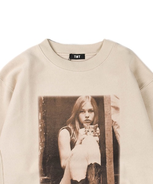TMT(ティーエムティー)の「【TMT/ティーエムティー】リバースウィーブ スウェットシャツ GIRLS PHOTO(スウェット・メンズ・ベージュ/ブラック・X-LARGE/LARGE/MEDIUM)」の5枚目の写真
