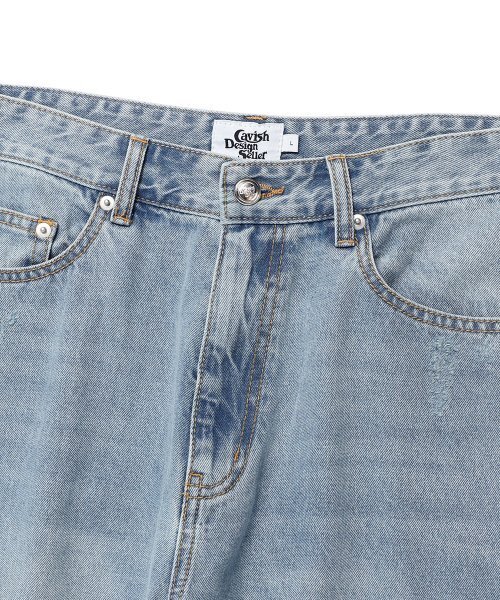 Cavish(カビシ)の「WASHED DENIM CARGO PANTS BLUE(CV2ESUD111A)(デニムパンツ・レディース・ブルー・SMALL/MEDIUM/LARGE)」の4枚目の写真