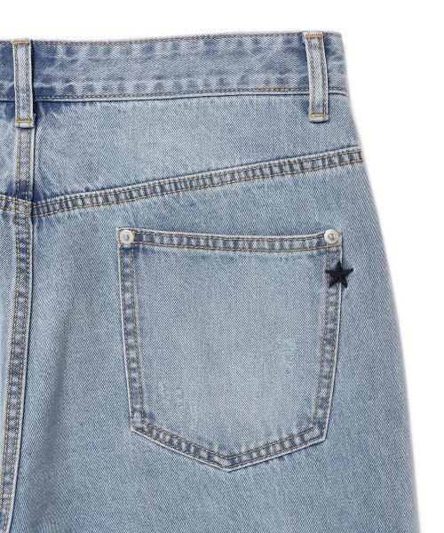 Cavish(カビシ)の「WASHED DENIM CARGO PANTS BLUE(CV2ESUD111A)(デニムパンツ・レディース・ブルー・SMALL/MEDIUM/LARGE)」の7枚目の写真