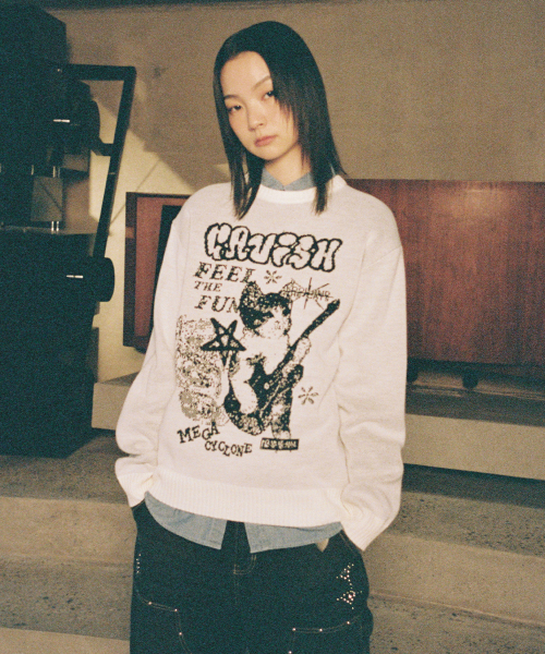 Cavish（カビシ）の「MEGA CYCLONE KNIT SWEATER IVORY(CV2EFUK601A)（ニット/セーター・レディース・アイボリー・SMALL/MEDIUM/LARGE）」の7枚目の写真