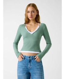 GUESS JEANS（ゲスジーンズ）の「GUESS JEANS Long Sleeves Layered Waffle Top 長袖Tシャツ（ニット/セーター）」