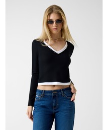 GUESS JEANS | GUESS JEANS Long Sleeves Layered Waffle Top 長袖Tシャツ(ニット/セーター)