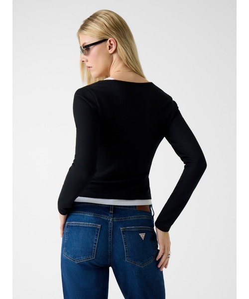 GUESS JEANS Long Sleeves Layered Waffle Top 長袖Tシャツ | GUESS