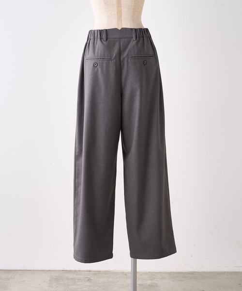 PUAL CE CIN（ピュアルセシン）の「【SMLサイズ展開】【セットアップ対応】TRツータックスラックスパンツ（スラックス・レディース・ブラック/グレー/ネイビー・SMALL/MEDIUM/LARGE）」の8枚目の写真