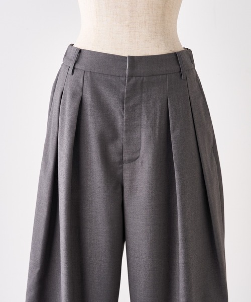 PUAL CE CIN（ピュアルセシン）の「【SMLサイズ展開】【セットアップ対応】TRツータックスラックスパンツ（スラックス・レディース・ブラック/グレー/ネイビー・SMALL/MEDIUM/LARGE）」の9枚目の写真