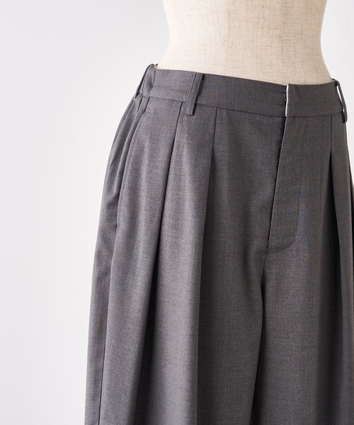 PUAL CE CIN（ピュアルセシン）の「【SMLサイズ展開】【セットアップ対応】TRツータックスラックスパンツ（スラックス・レディース・ブラック/グレー/ネイビー・SMALL/MEDIUM/LARGE）」の10枚目の写真