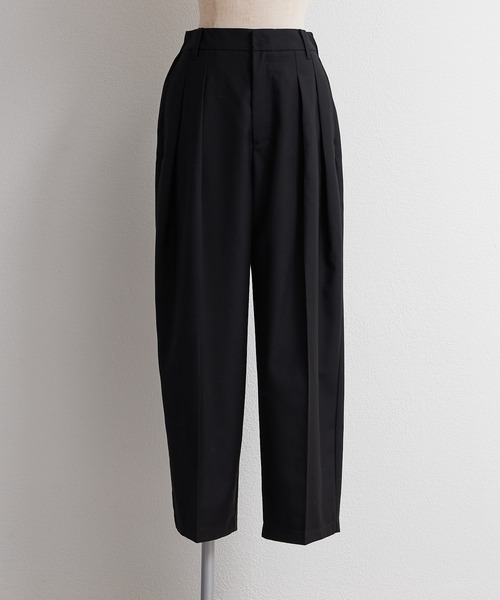 PUAL CE CIN（ピュアルセシン）の「【SMLサイズ展開】【セットアップ対応】TRツータックスラックスパンツ（スラックス・レディース・ブラック/グレー/ネイビー・SMALL/MEDIUM/LARGE）」の14枚目の写真