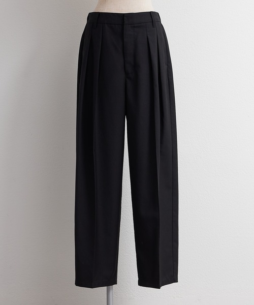 PUAL CE CIN（ピュアルセシン）の「【SMLサイズ展開】【セットアップ対応】TRツータックスラックスパンツ（スラックス・レディース・ブラック/グレー/ネイビー・SMALL/MEDIUM/LARGE）」の18枚目の写真