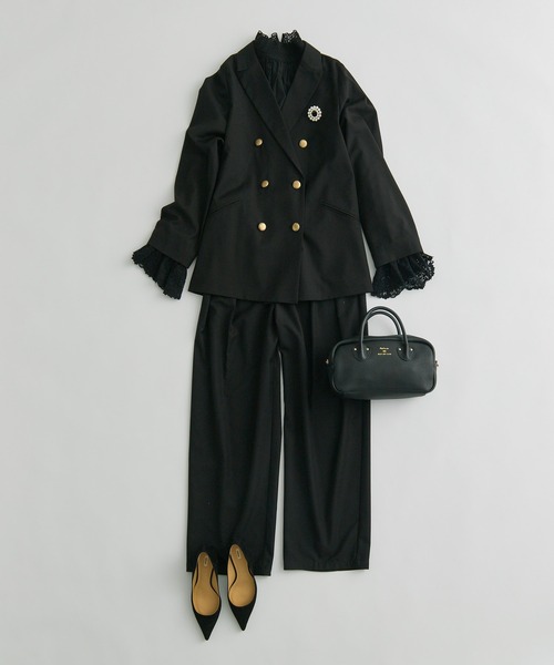 PUAL CE CIN（ピュアルセシン）の「【SMLサイズ展開】【セットアップ対応】TRツータックスラックスパンツ（スラックス・レディース・ブラック/グレー/ネイビー・SMALL/MEDIUM/LARGE）」の22枚目の写真