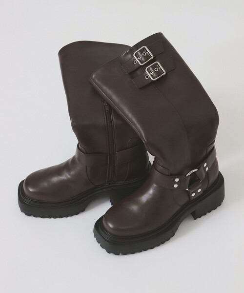 Ray BEAMS（レイビームス）の「ベルト エンジニア ブーツ（ブーツ・レディース・ブラック/ダークブラウン・23.5cm/24.0cm/24.5cm/25.0cm/23.0cm）」の2枚目の写真