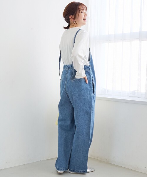 coen（コーエン）の「フロントジップデザインデニムサロペット（サロペット/オーバーオール・レディース・ライトグレー/コバルトブルー・L/M）」の11枚目の写真