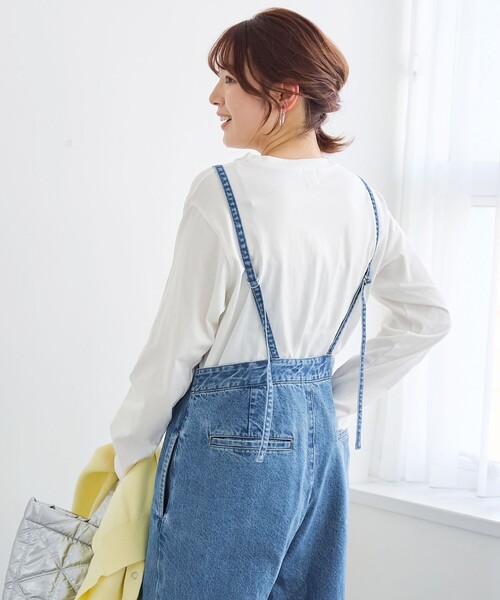 coen（コーエン）の「フロントジップデザインデニムサロペット（サロペット/オーバーオール・レディース・ライトグレー/コバルトブルー・L/M）」の14枚目の写真