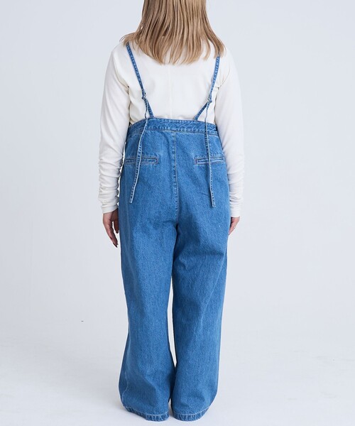 coen（コーエン）の「フロントジップデザインデニムサロペット（サロペット/オーバーオール・レディース・ライトグレー/コバルトブルー・L/M）」の18枚目の写真