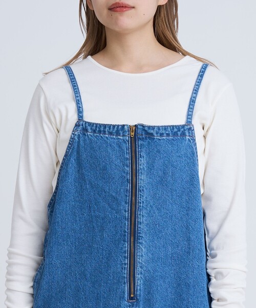 coen（コーエン）の「フロントジップデザインデニムサロペット（サロペット/オーバーオール・レディース・ライトグレー/コバルトブルー・L/M）」の19枚目の写真