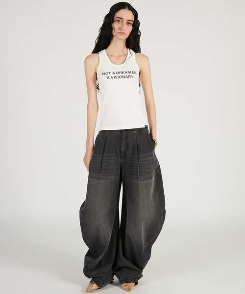 PRANK PROJECT（プランクプロジェクト）の「【2026Spring Pre-Order】ドレープデニムパンツ / Drape Denim Pants（デニムパンツ・レディース・ブルー/ブラック・34/36/38）」の7枚目の写真