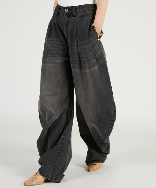 PRANK PROJECT（プランクプロジェクト）の「【2026Spring Pre-Order】ドレープデニムパンツ / Drape Denim Pants（デニムパンツ・レディース・ブルー/ブラック・34/36/38）」の11枚目の写真