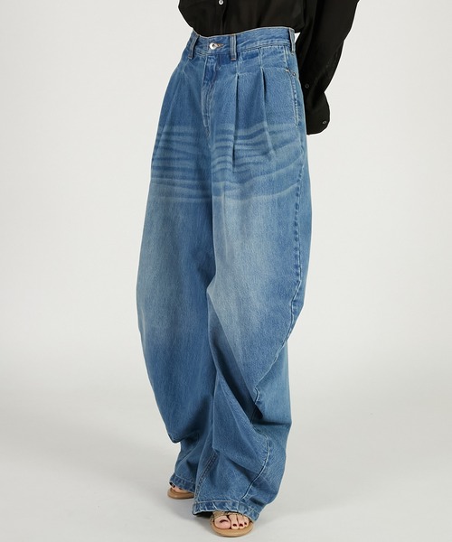 PRANK PROJECT（プランクプロジェクト）の「【2026Spring Pre-Order】ドレープデニムパンツ / Drape Denim Pants（デニムパンツ・レディース・ブルー/ブラック・34/36/38）」の15枚目の写真