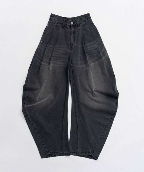 PRANK PROJECT（プランクプロジェクト）の「【2026Spring Pre-Order】ドレープデニムパンツ / Drape Denim Pants（デニムパンツ・レディース・ブルー/ブラック・34/36/38）」の18枚目の写真