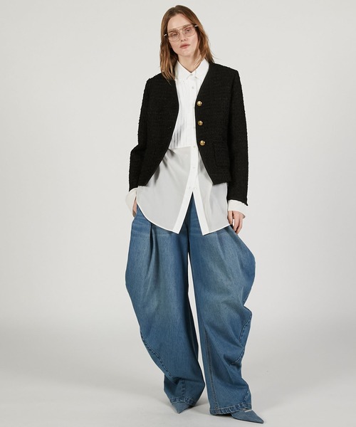 PRANK PROJECT(プランクプロジェクト)の「【2026Spring Pre-Order】ドレープデニムパンツ / Drape Denim Pants(デニムパンツ・レディース・ブルー/ブラック・34/36/38)」の22枚目の写真