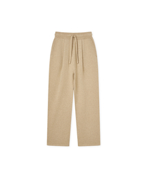 [Unisex] Merino Wool One-Tuck Drawstring Pants Camel