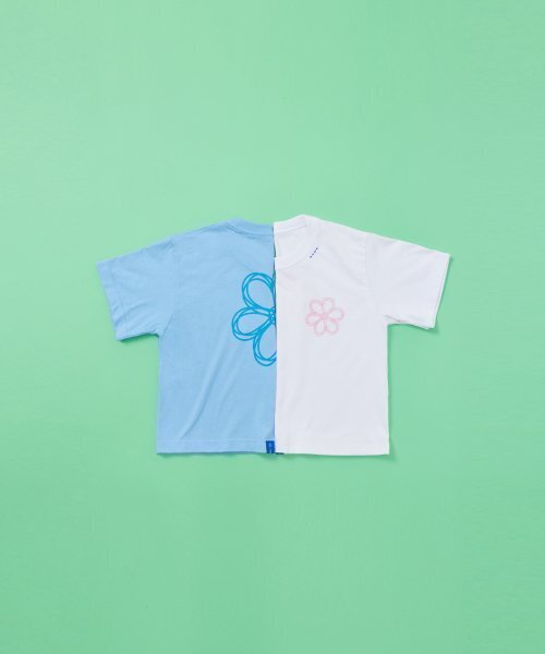 OWURA(オウラ)の「ロゴ2パッククロップTシャツ_ホワイト/スカイブルー(Tシャツ/カットソー・レディース・その他・FREE)」の3枚目の写真