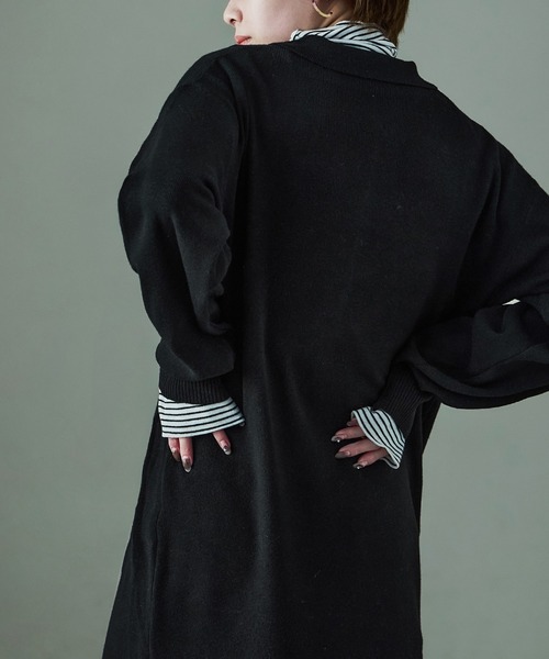 Fashion Letter(ファッションレター)の「衿付き シャツニットワンピース(ワンピース・レディース・ブラック/グレー/ブラウン・M)」の22枚目の写真