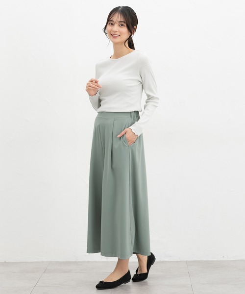 Honeys(ハニーズ)の「きれいめガウチョパンツ(その他パンツ・レディース・スミクロ/ネイビー/スモーキーグリーン系/ブラック/ライトベージュ・3L/L/LL/M/S)」の10枚目の写真