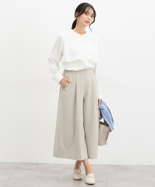 Honeys(ハニーズ)の「きれいめガウチョパンツ(その他パンツ・レディース・スミクロ/ネイビー/スモーキーグリーン系/ブラック/ライトベージュ・3L/L/LL/M/S)」の16枚目の写真