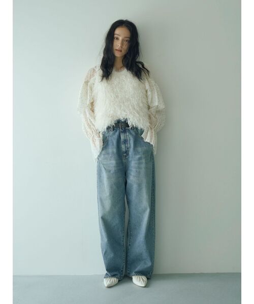 Ungrid（アングリッド）の「フェザーヤーンニットベスト（ニット/セーター・レディース・オフホワイト/ブルー/ブラック・FREE）」の6枚目の写真