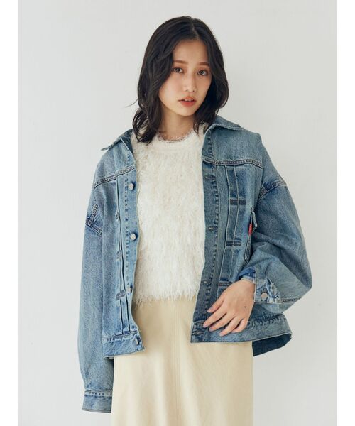 Ungrid（アングリッド）の「フェザーヤーンニットベスト（ニット/セーター・レディース・オフホワイト/ブルー/ブラック・FREE）」の11枚目の写真