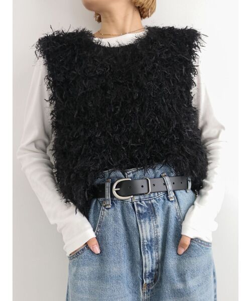 Ungrid（アングリッド）の「フェザーヤーンニットベスト（ニット/セーター・レディース・オフホワイト/ブルー/ブラック・FREE）」の18枚目の写真