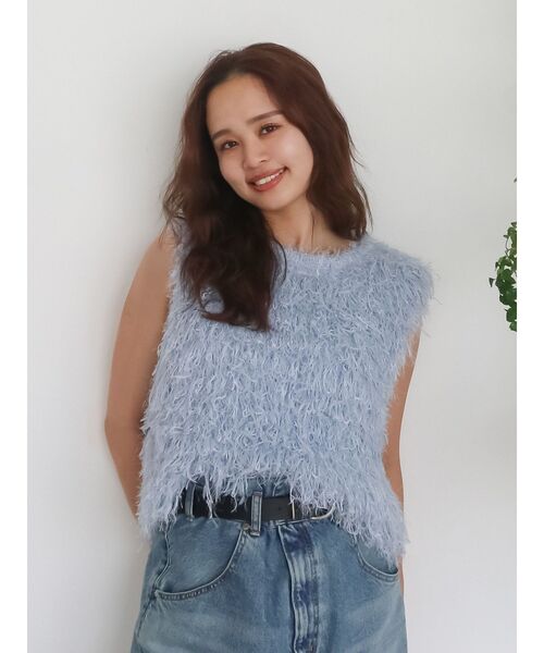 Ungrid（アングリッド）の「フェザーヤーンニットベスト（ニット/セーター・レディース・オフホワイト/ブルー/ブラック・FREE）」の22枚目の写真