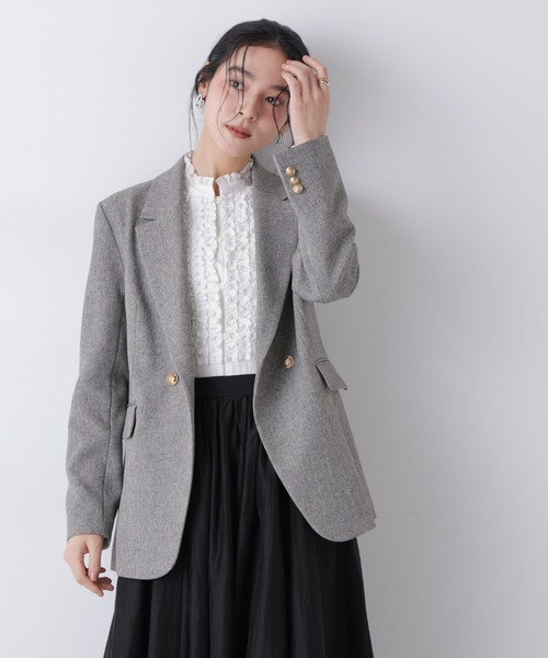 ツイーディーカルゼテーラードダブルジャケット（テーラードジャケット