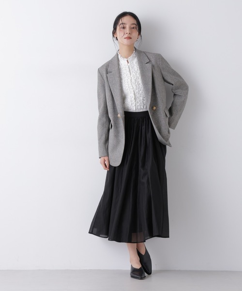 NANO universe（ナノユニバース）の「ツイーディーカルゼテーラードダブルジャケット（テーラードジャケット・レディース・ダークネイビー/グレー・S/M）」の9枚目の写真