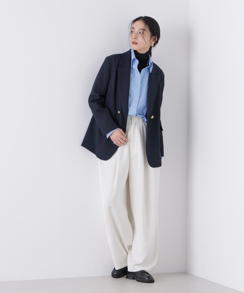 NANO universe（ナノユニバース）の「ツイーディーカルゼテーラードダブルジャケット（テーラードジャケット・レディース・ダークネイビー/グレー・S/M）」の14枚目の写真