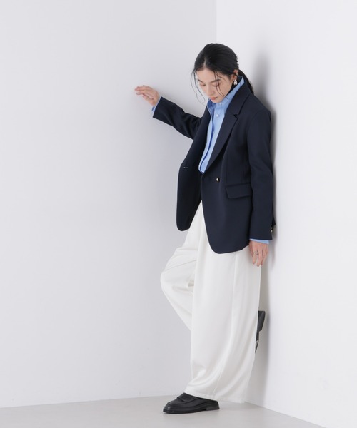 NANO universe（ナノユニバース）の「ツイーディーカルゼテーラードダブルジャケット（テーラードジャケット・レディース・ダークネイビー/グレー・S/M）」の16枚目の写真