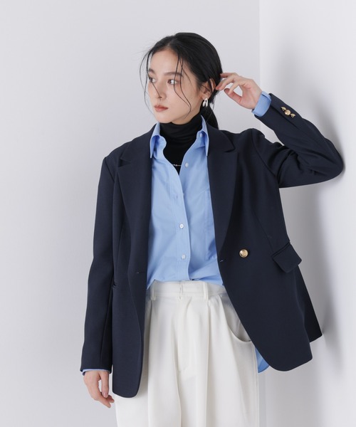 NANO universe（ナノユニバース）の「ツイーディーカルゼテーラードダブルジャケット（テーラードジャケット・レディース・ダークネイビー/グレー・S/M）」の10枚目の写真