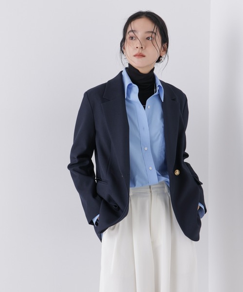 NANO universe（ナノユニバース）の「ツイーディーカルゼテーラードダブルジャケット（テーラードジャケット・レディース・ダークネイビー/グレー・S/M）」の11枚目の写真