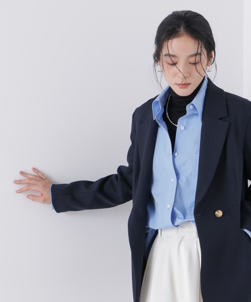 NANO universe（ナノユニバース）の「ツイーディーカルゼテーラードダブルジャケット（テーラードジャケット・レディース・ダークネイビー/グレー・S/M）」の12枚目の写真