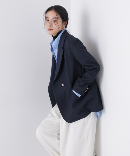 NANO universe（ナノユニバース）の「ツイーディーカルゼテーラードダブルジャケット（テーラードジャケット・レディース・ダークネイビー/グレー・S/M）」の13枚目の写真