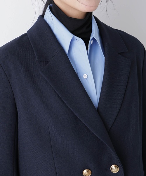 NANO universe（ナノユニバース）の「ツイーディーカルゼテーラードダブルジャケット（テーラードジャケット・レディース・ダークネイビー/グレー・S/M）」の22枚目の写真