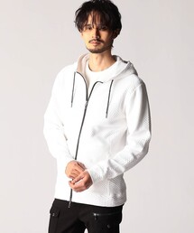 NICOLE CLUB FOR MEN | ジオメトリックジャガードフードパーカー(パーカー)