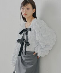 Chico | 【SALON by Chico】前後2wayフロントリボンポコポコブラウス(シャツ/ブラウス)