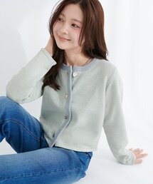 微配色ニットカーディガン